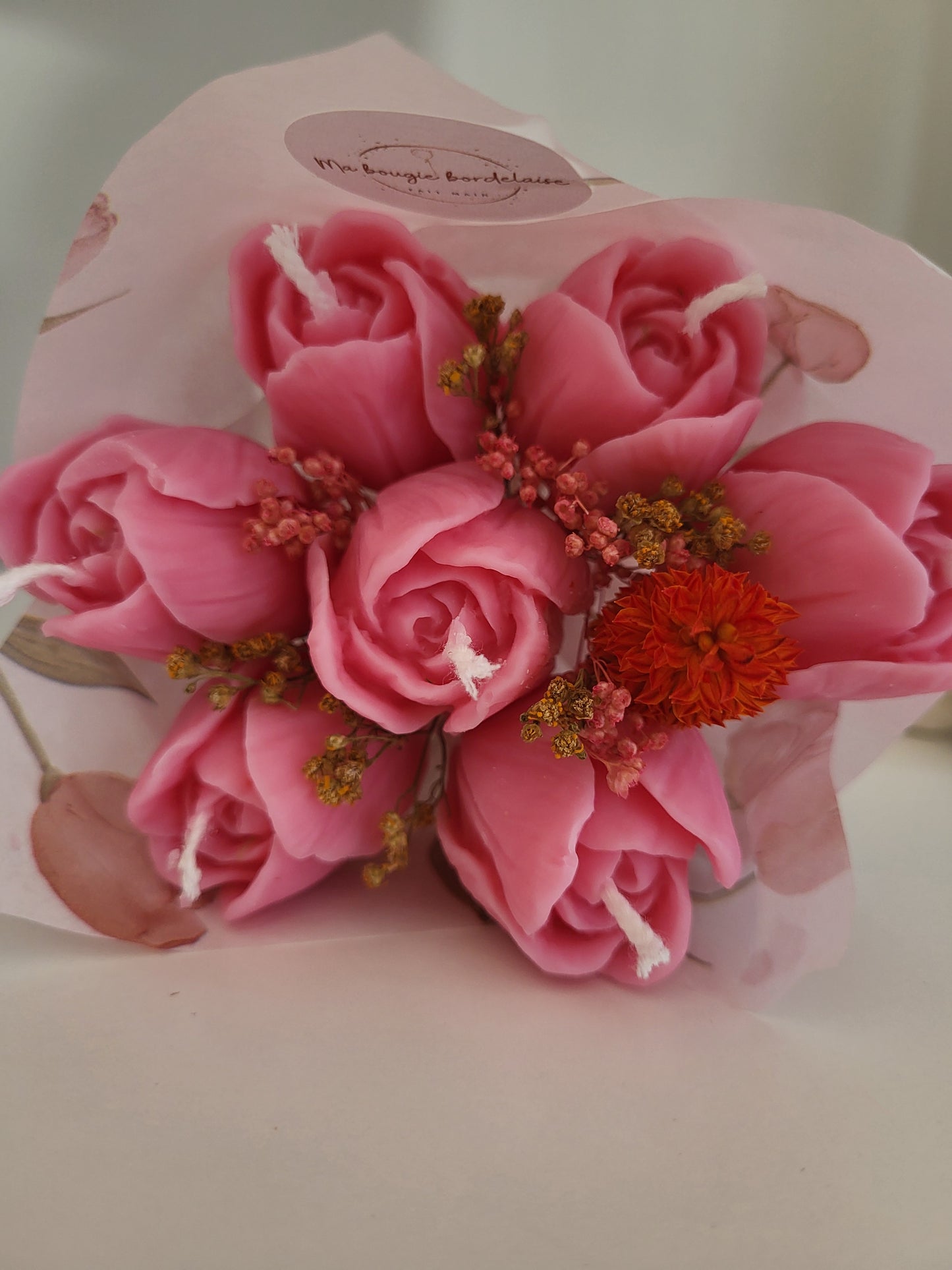 Bouquet bougies 7 tulipes