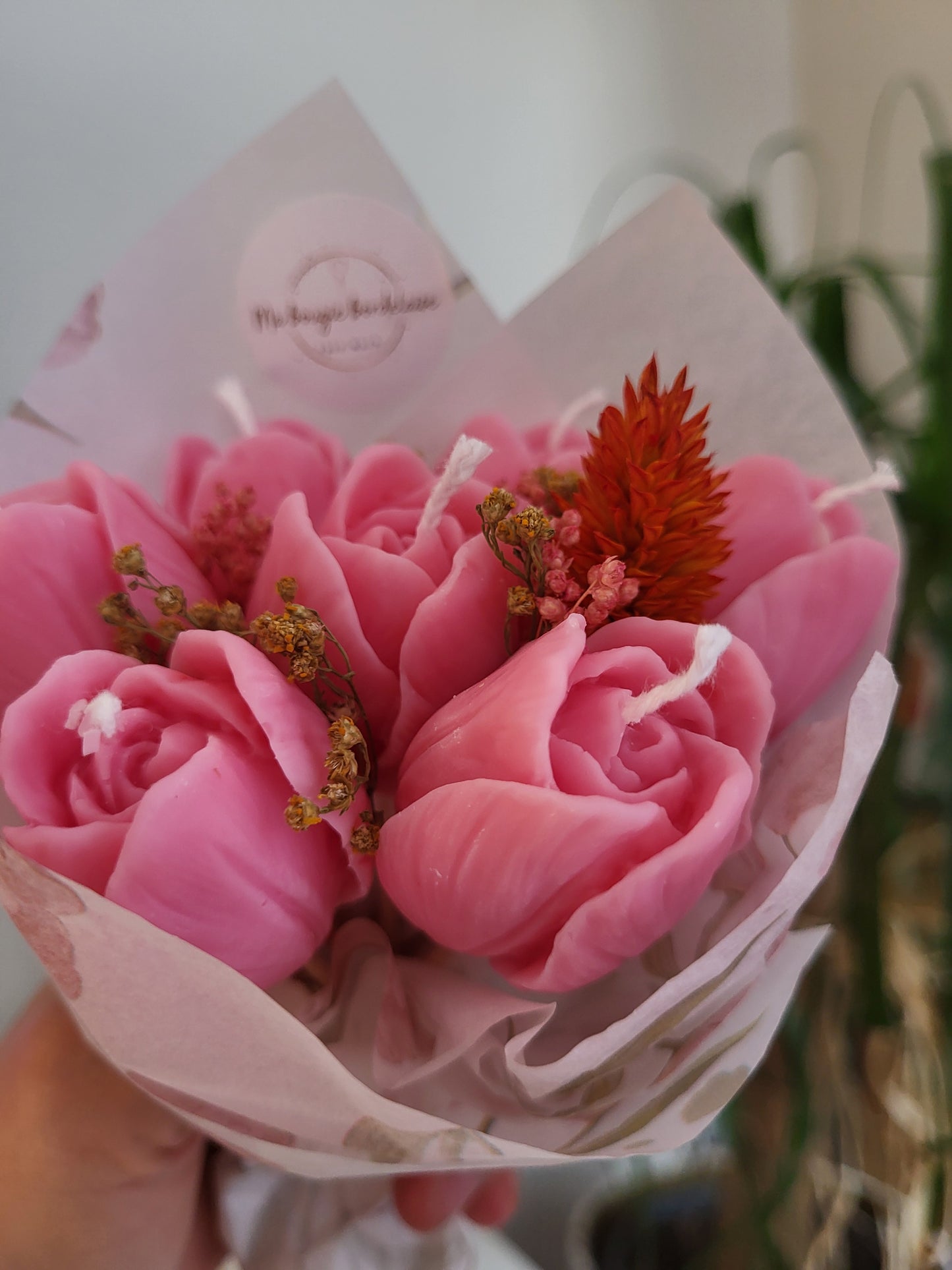 Bouquet bougies 7 tulipes