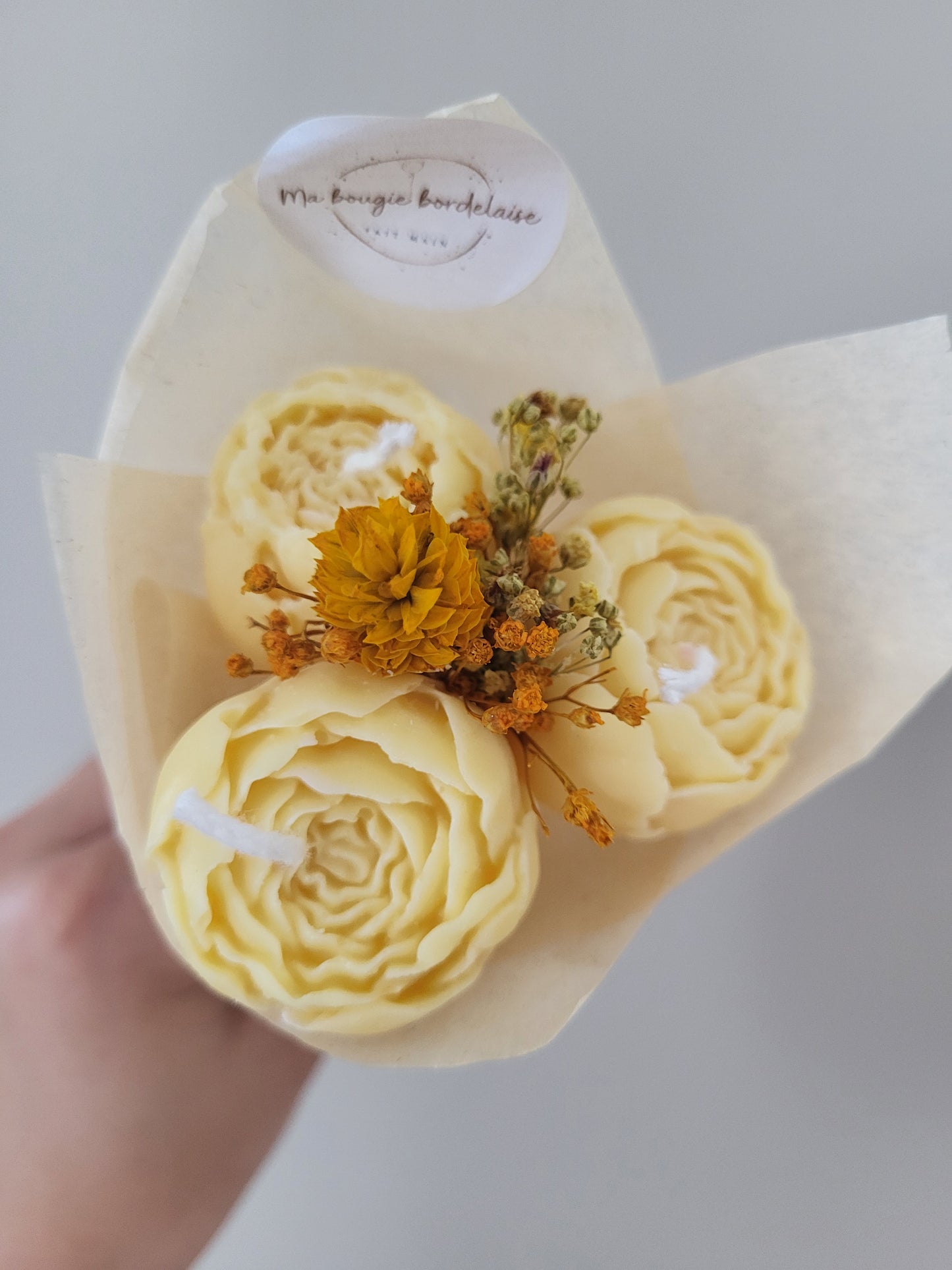 Bouquet de fleurs en bougies