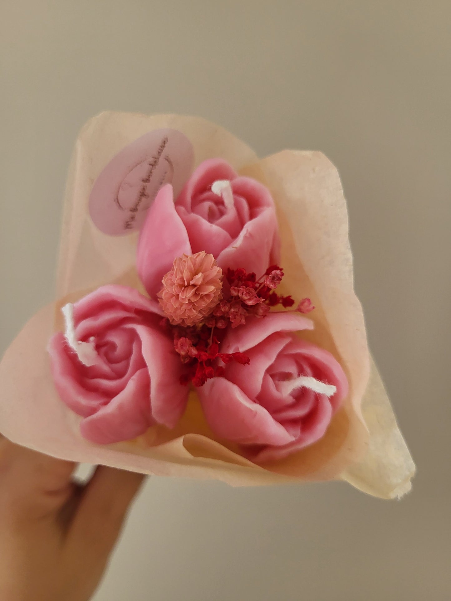 Bouquet bougies 3 tulipes