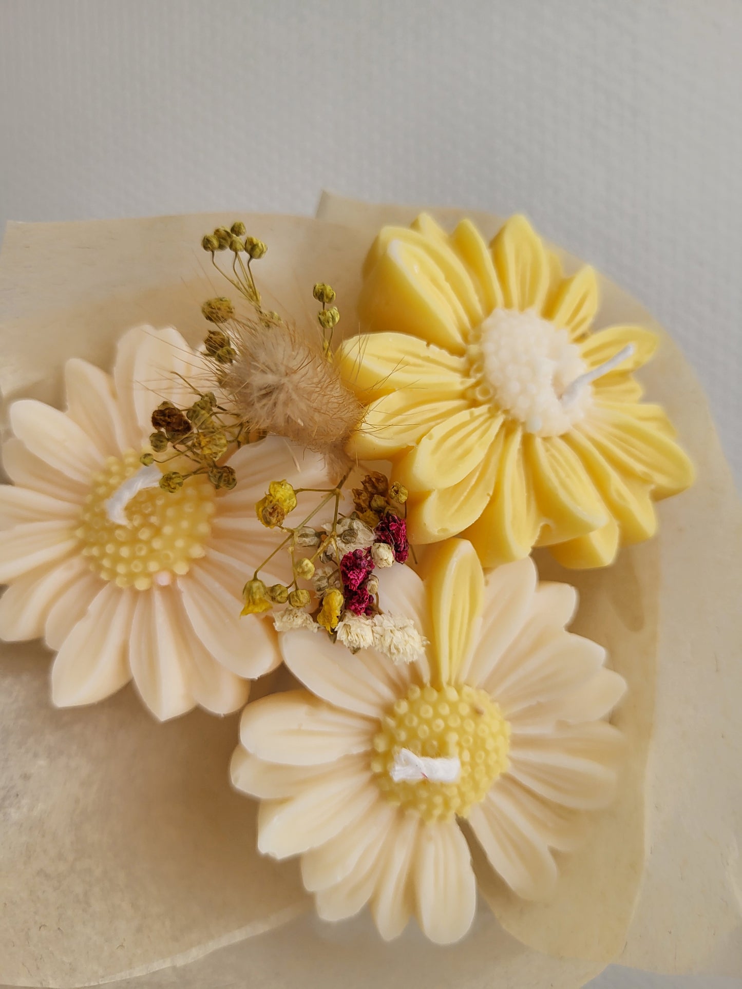 Bouquet en bougie 3 marguerites