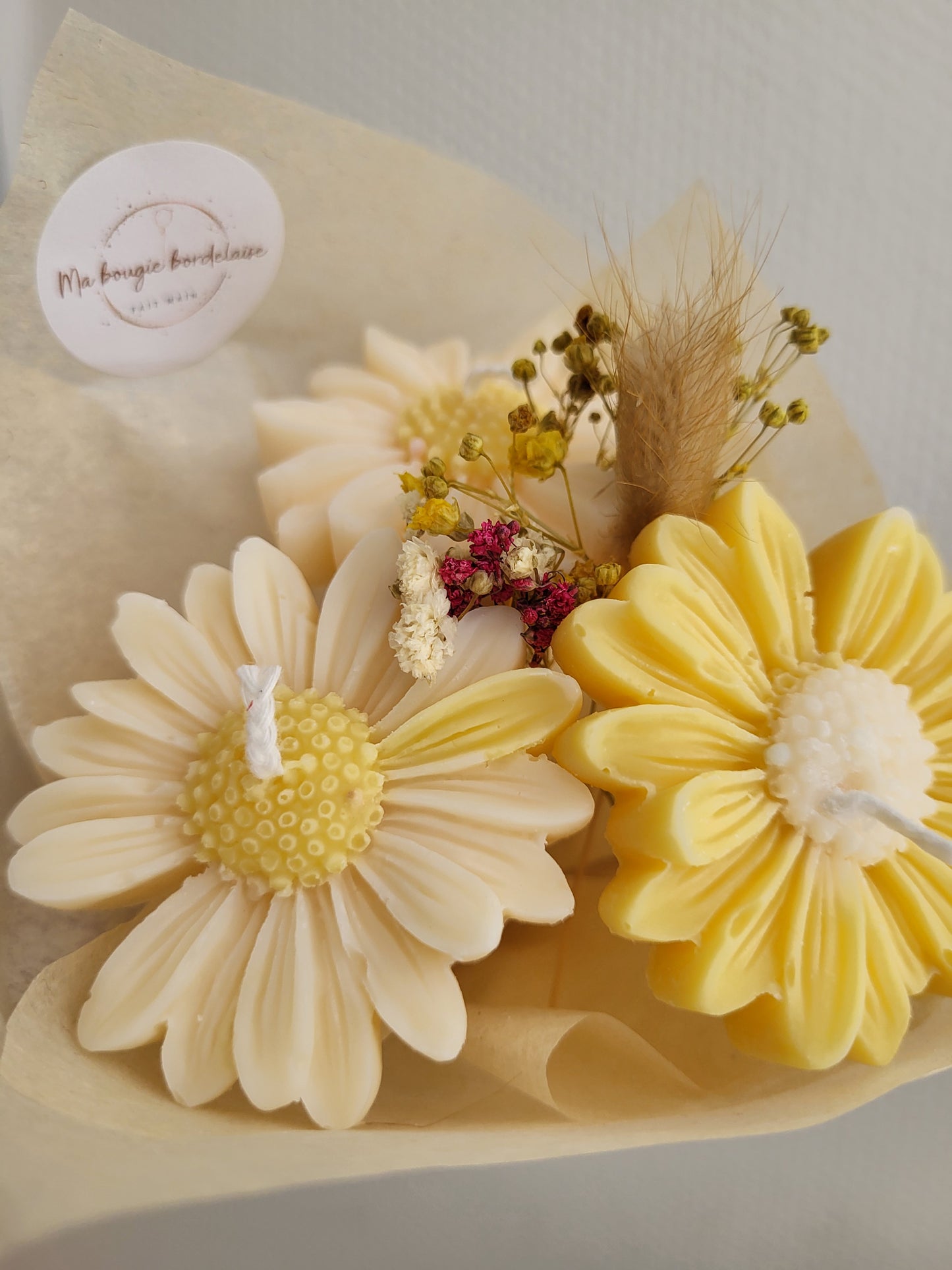 Bouquet en bougie 3 marguerites