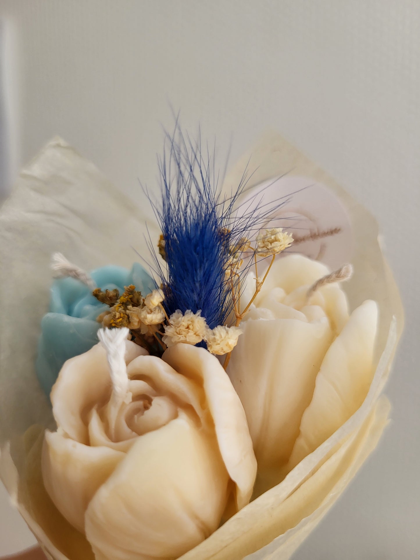 Bouquet de 3 tulipes en bougies