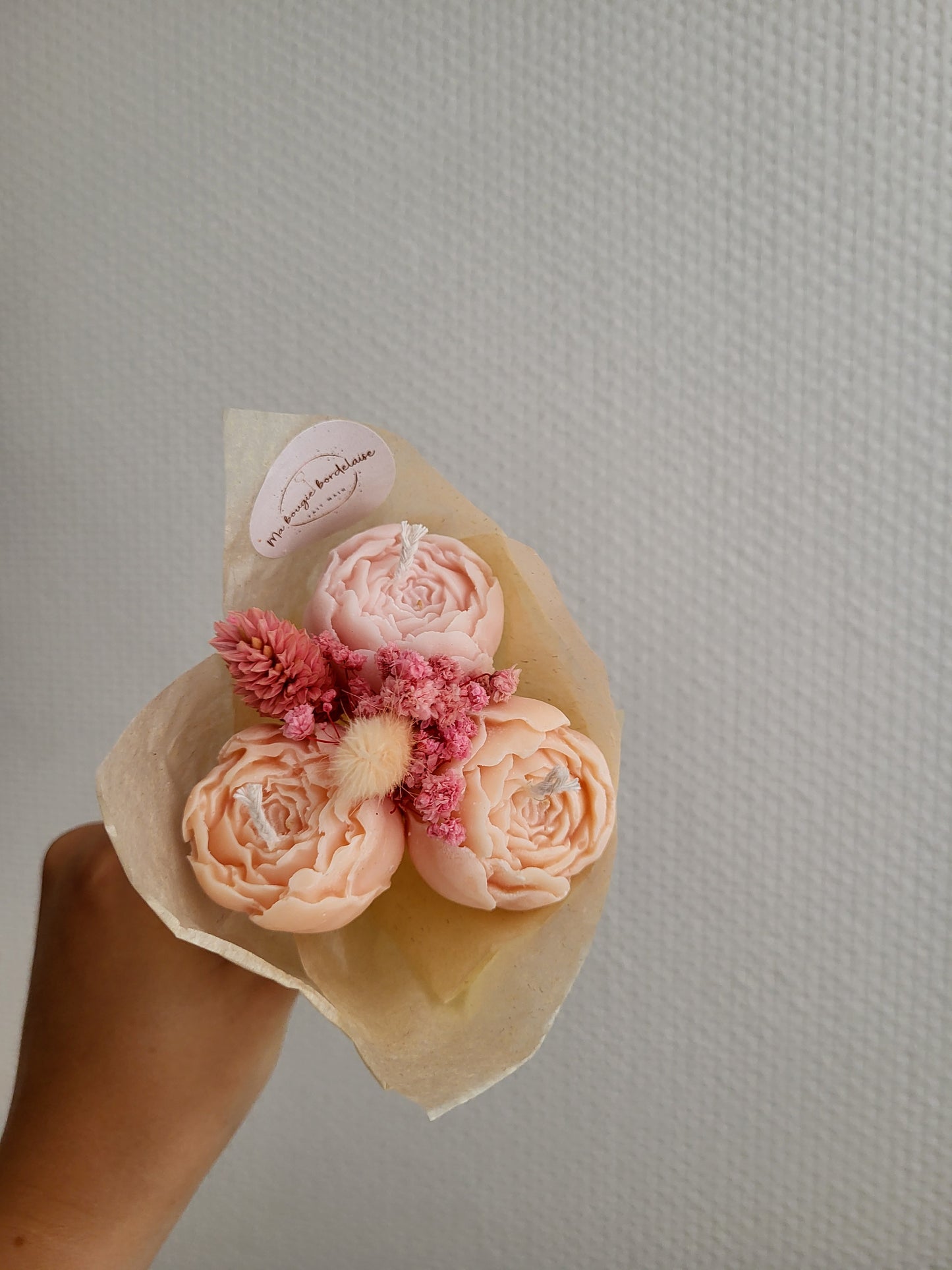 Bouquet de pivoines en bougies