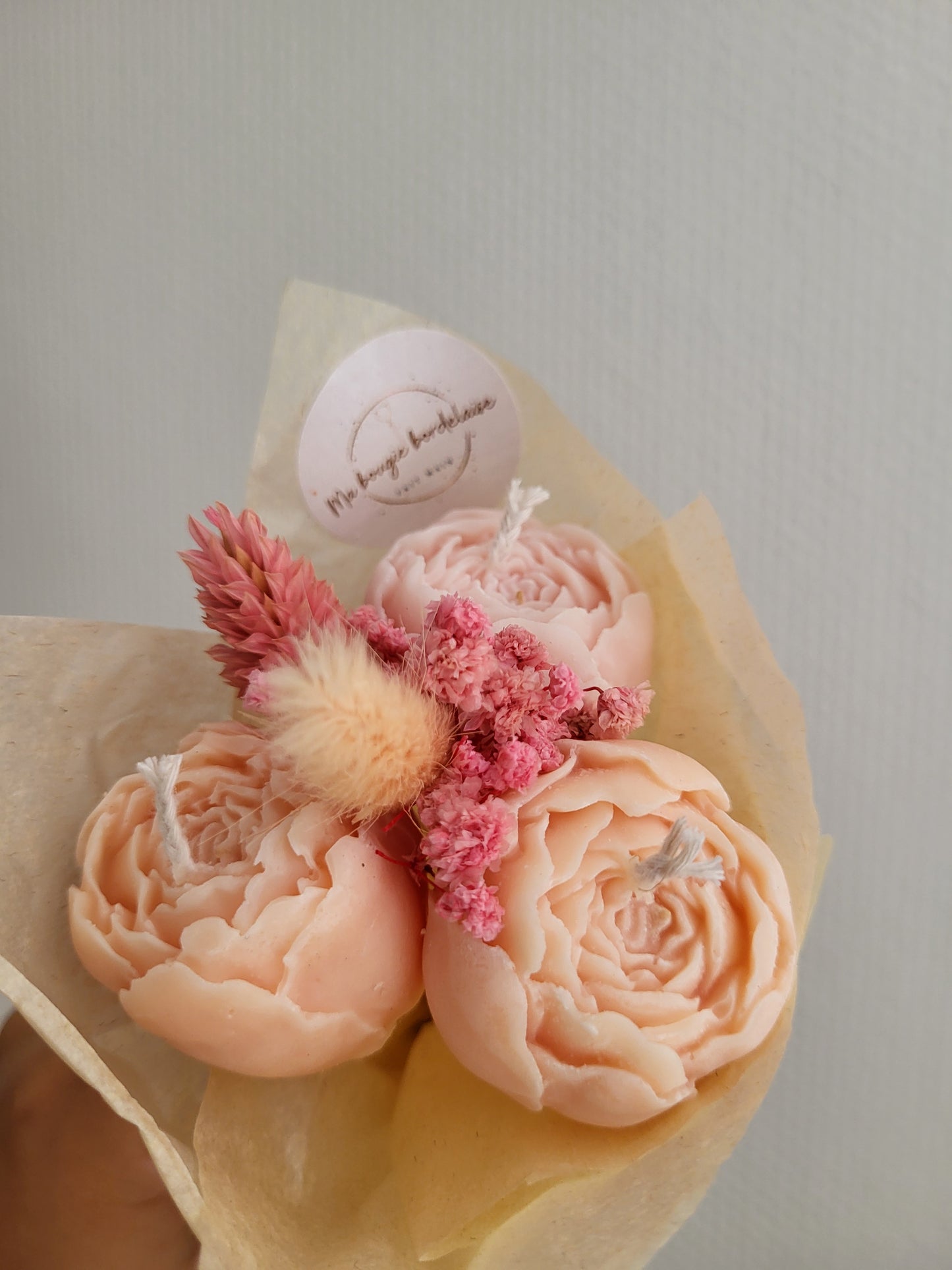 Bouquet de pivoines en bougies