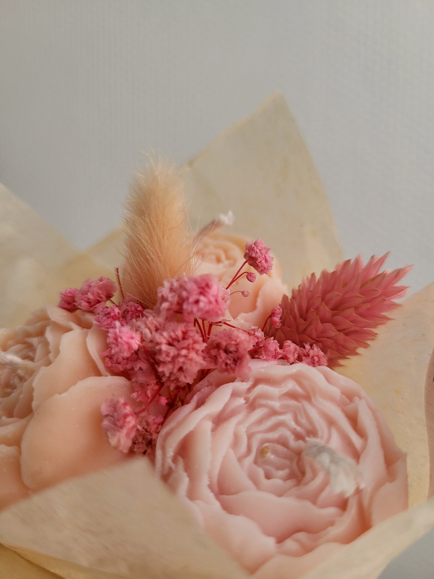 Bouquet de pivoines en bougies