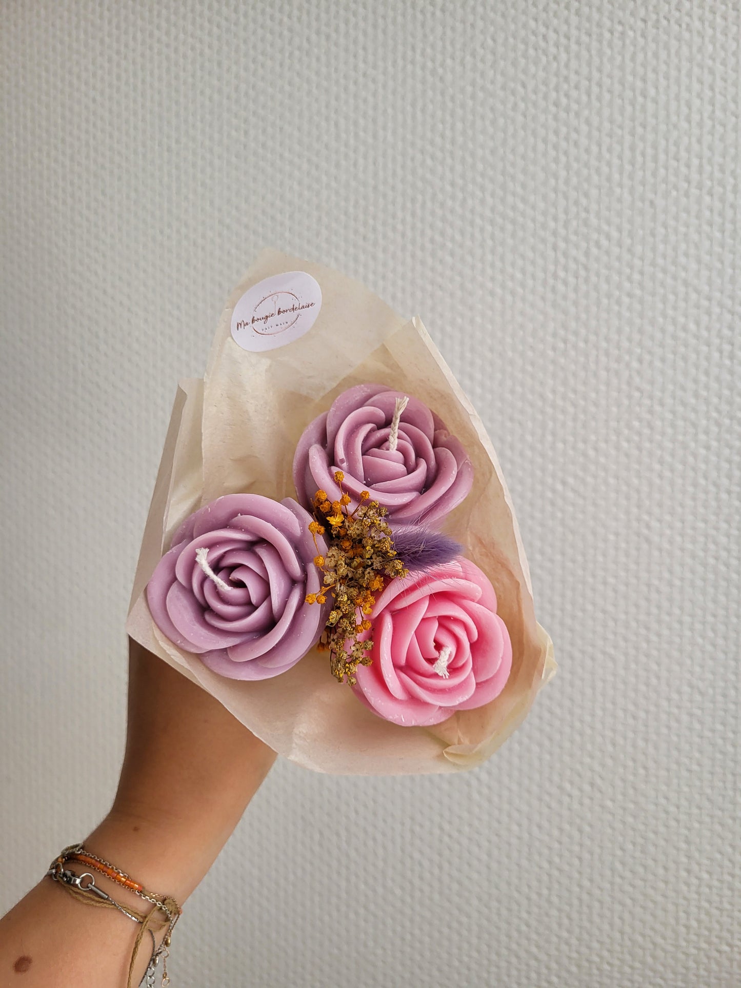 Bouquet de roses en bougies