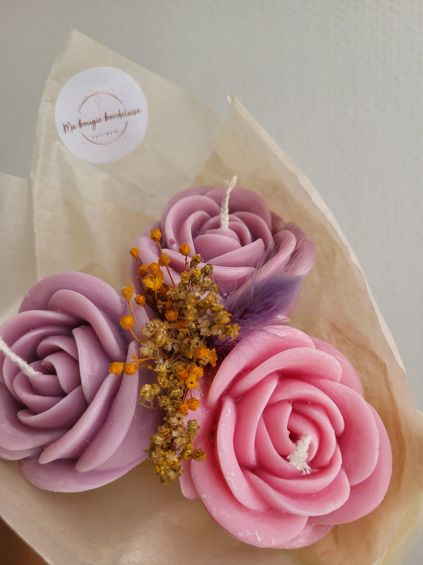 Bouquet de roses en bougies