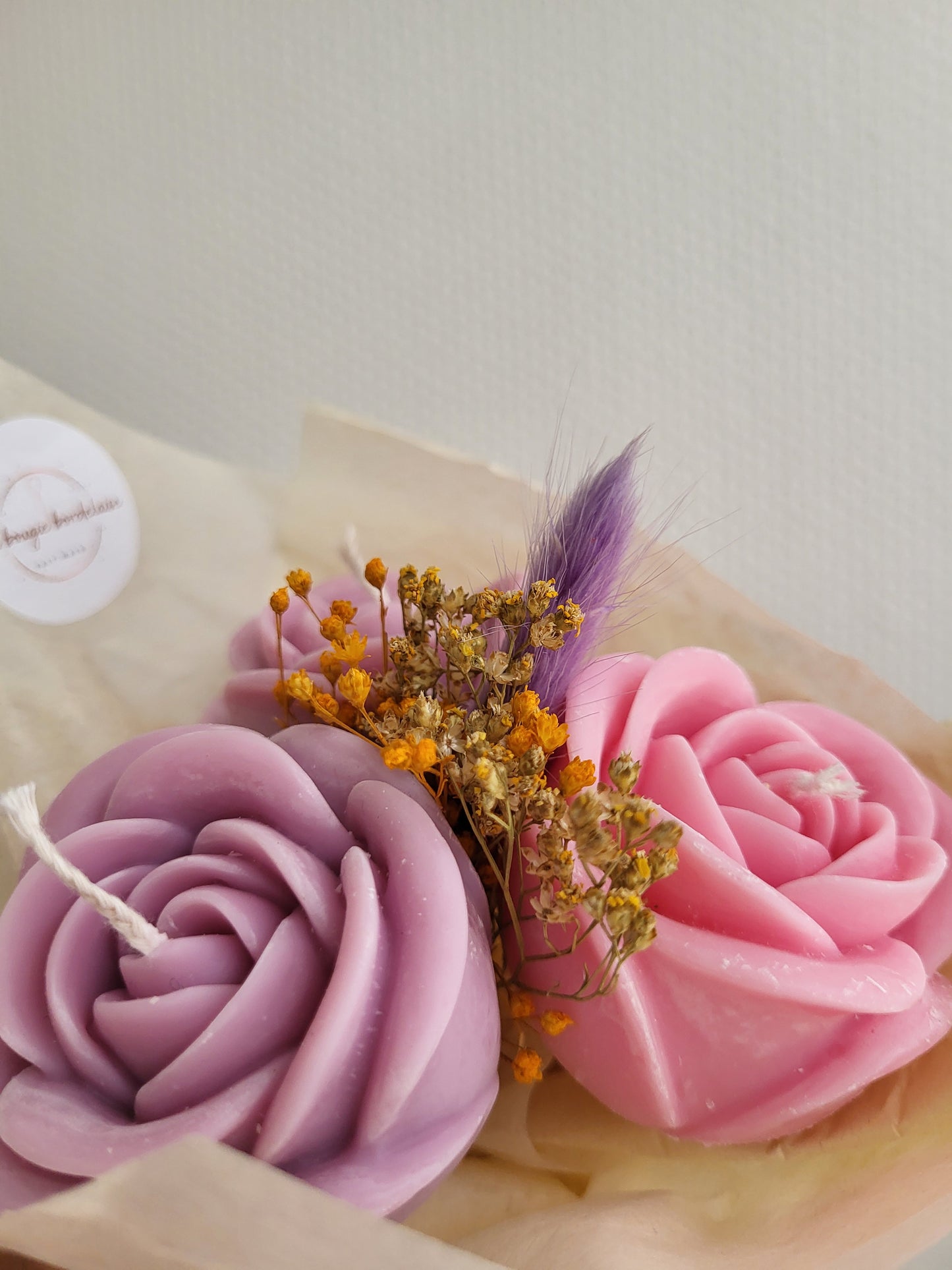 Bouquet de roses en bougies