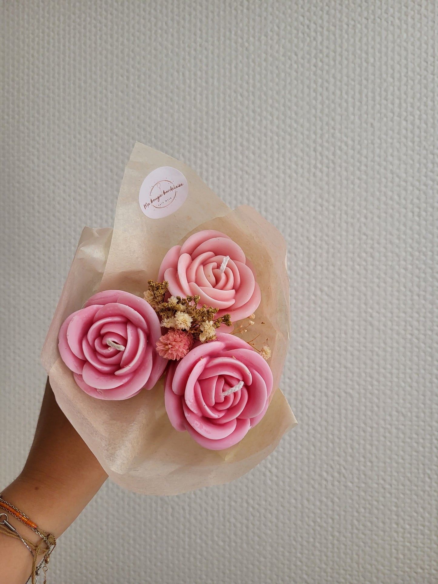 Bouquet de roses en bougies