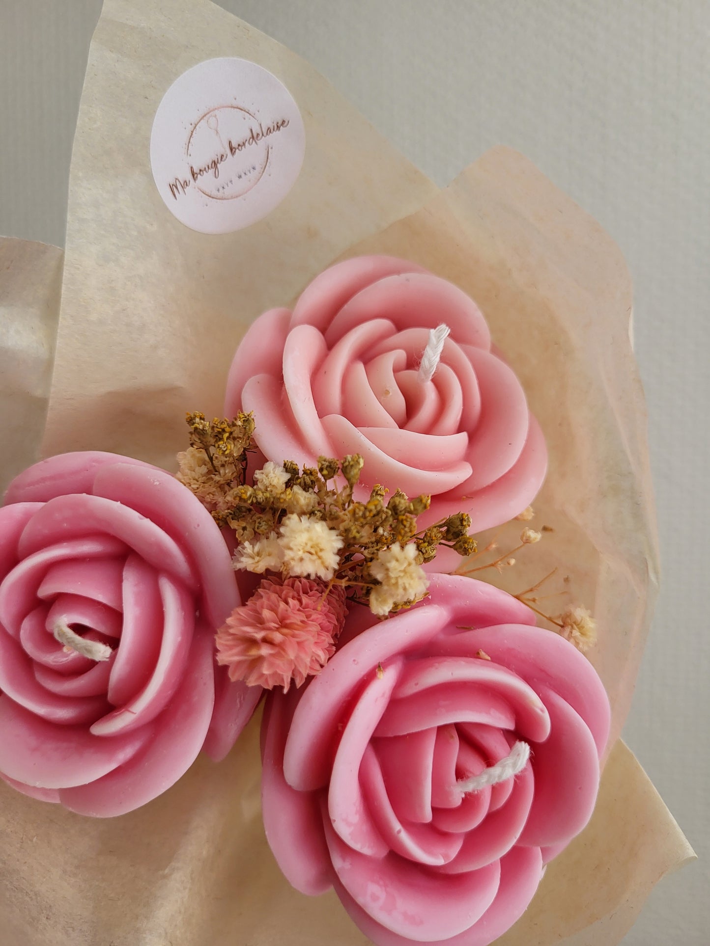 Bouquet de roses en bougies