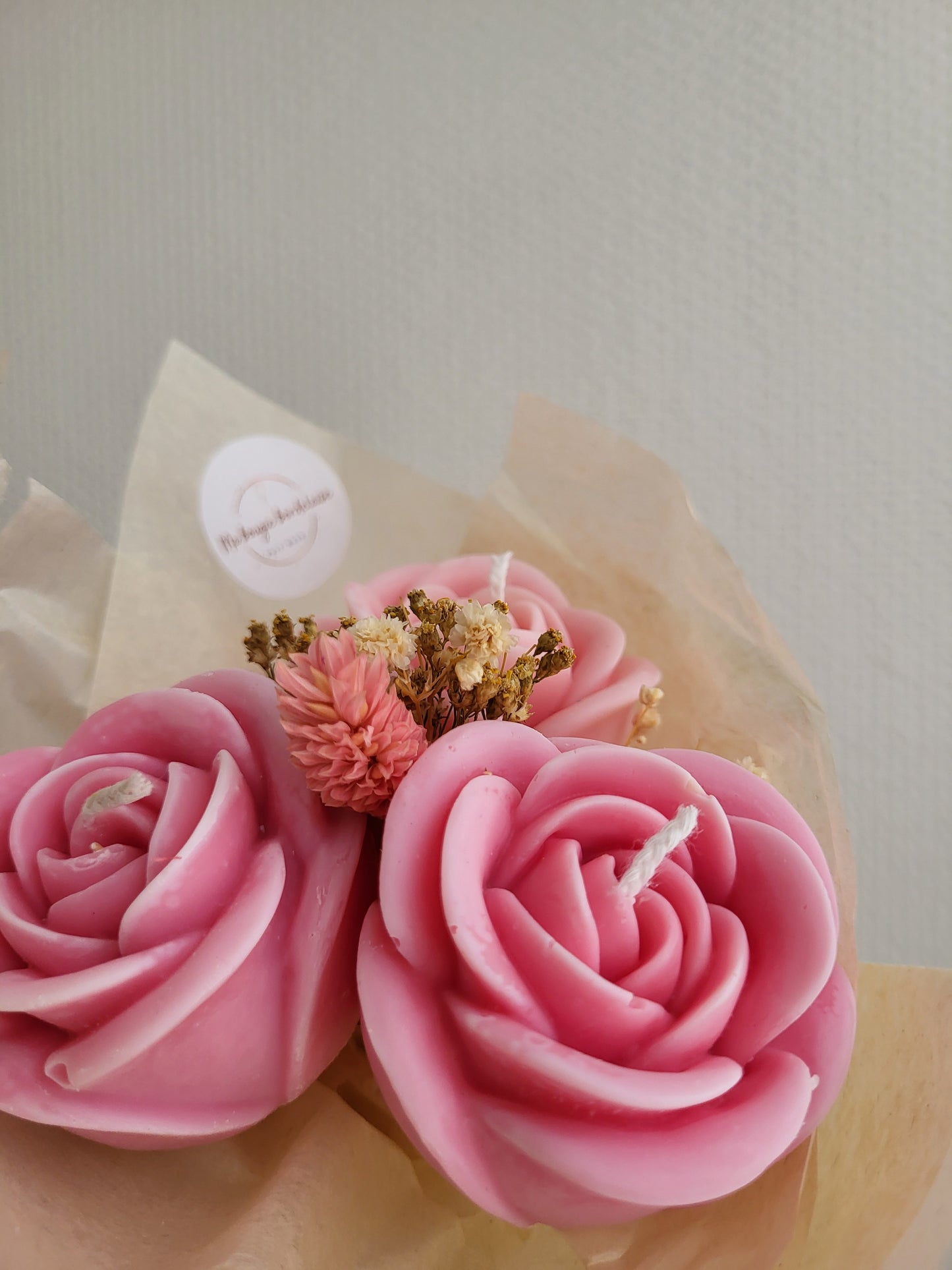 Bouquet de roses en bougies