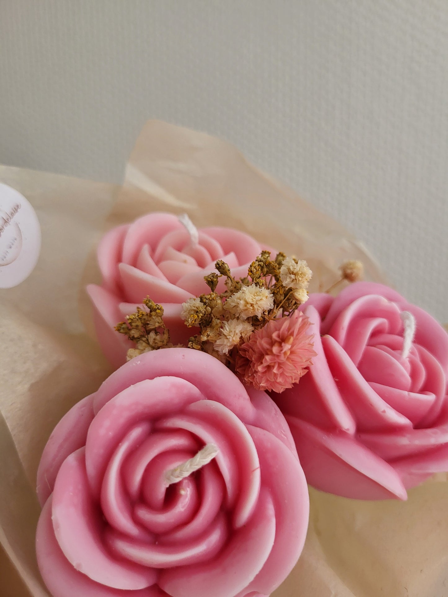 Bouquet de roses en bougies