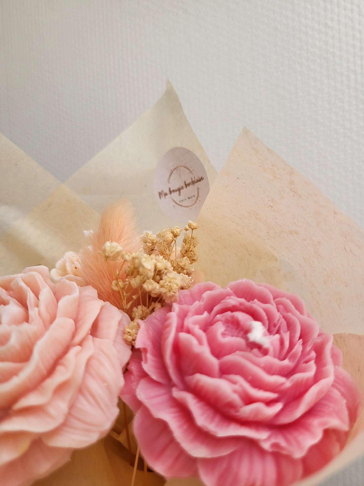 Bouquet bougies pivoines