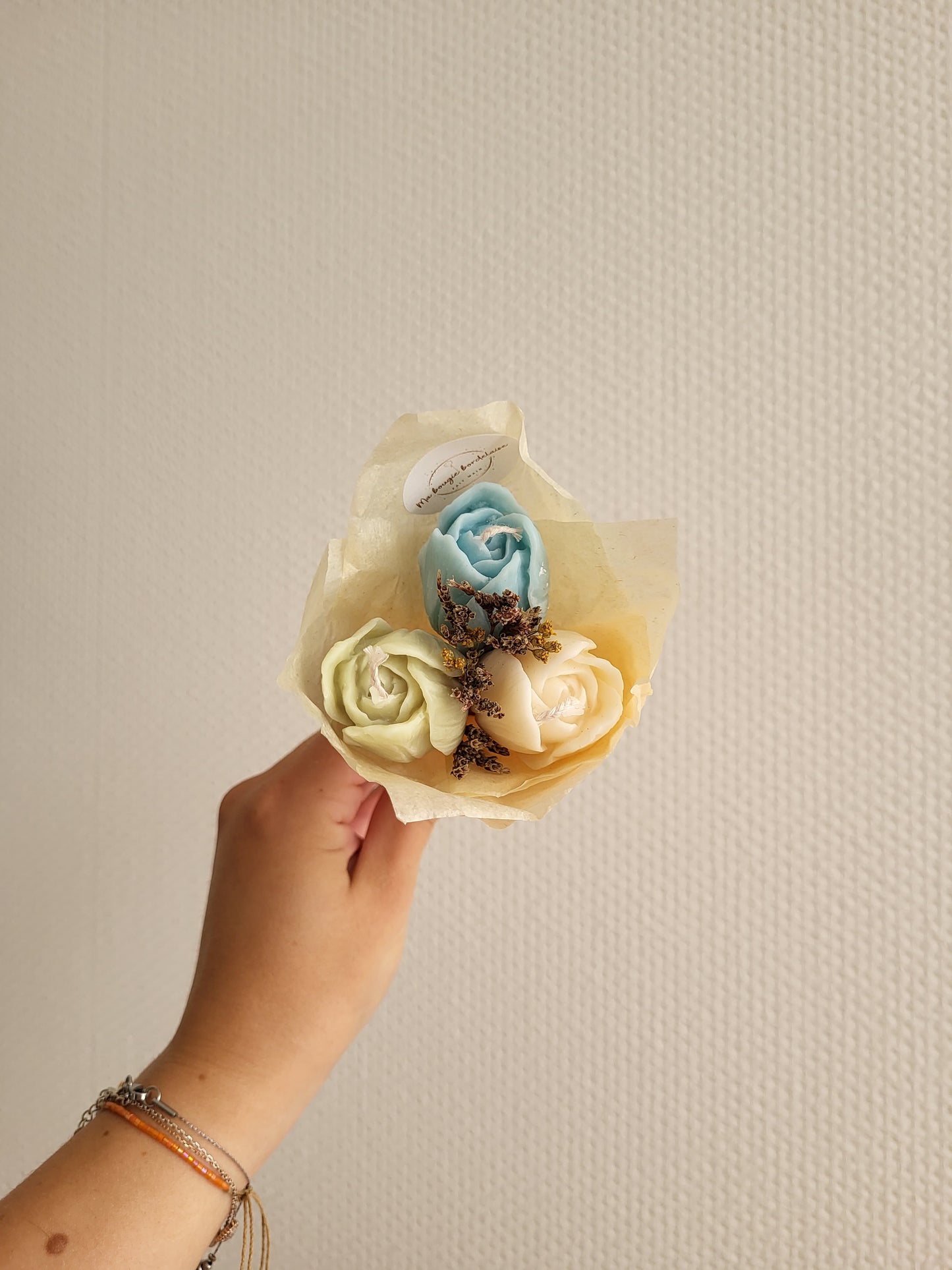 Bouquet bougies 3 tulipes