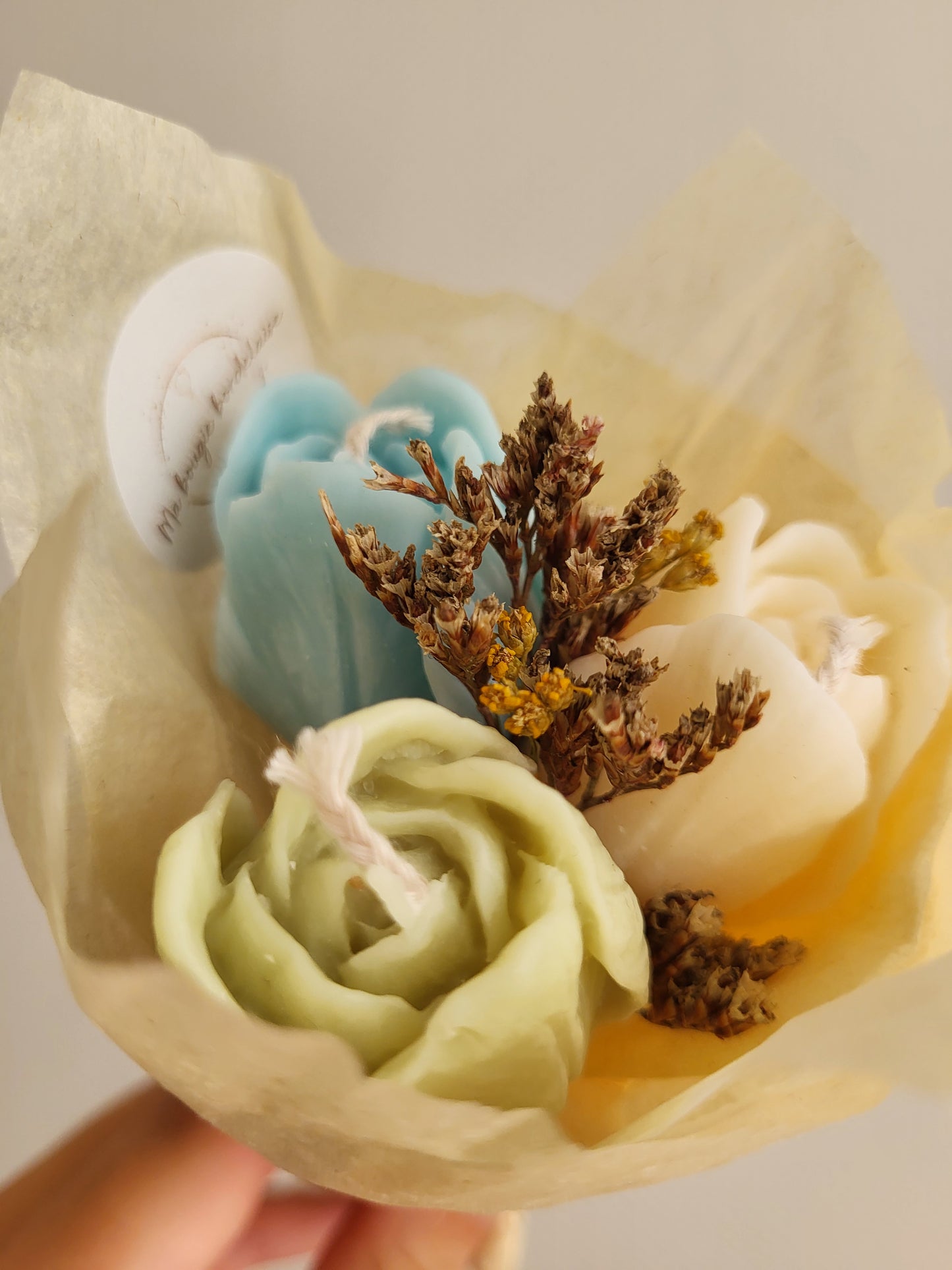Bouquet bougies 3 tulipes