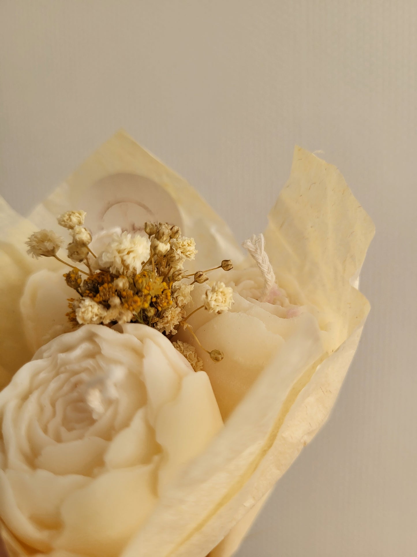 Bouquet en bougies trio pivoines
