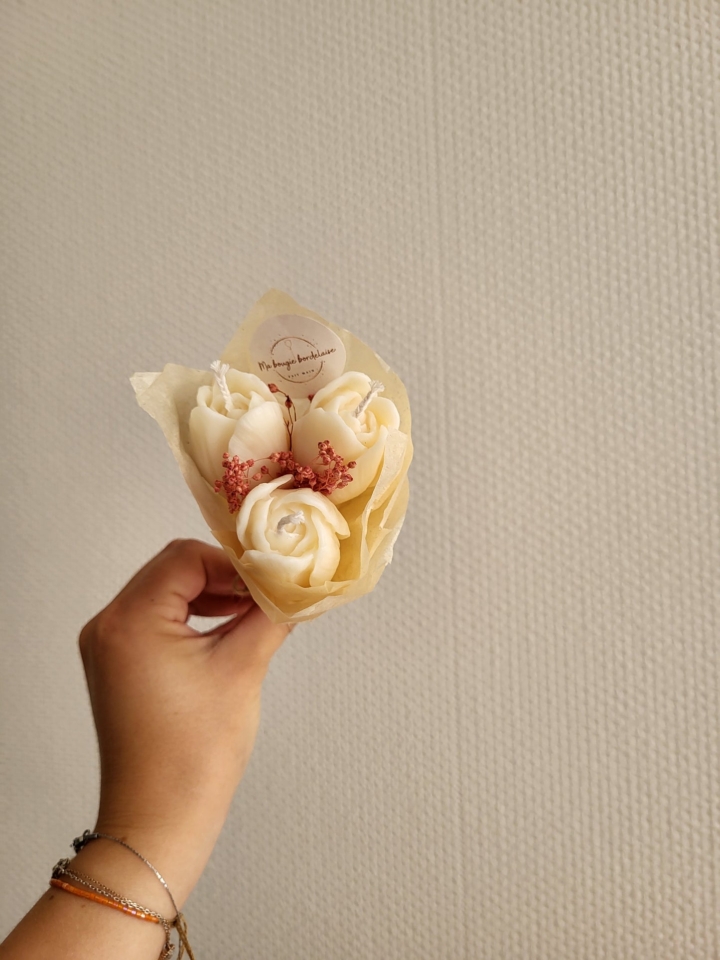 Bouquet bougies 3 tulipes