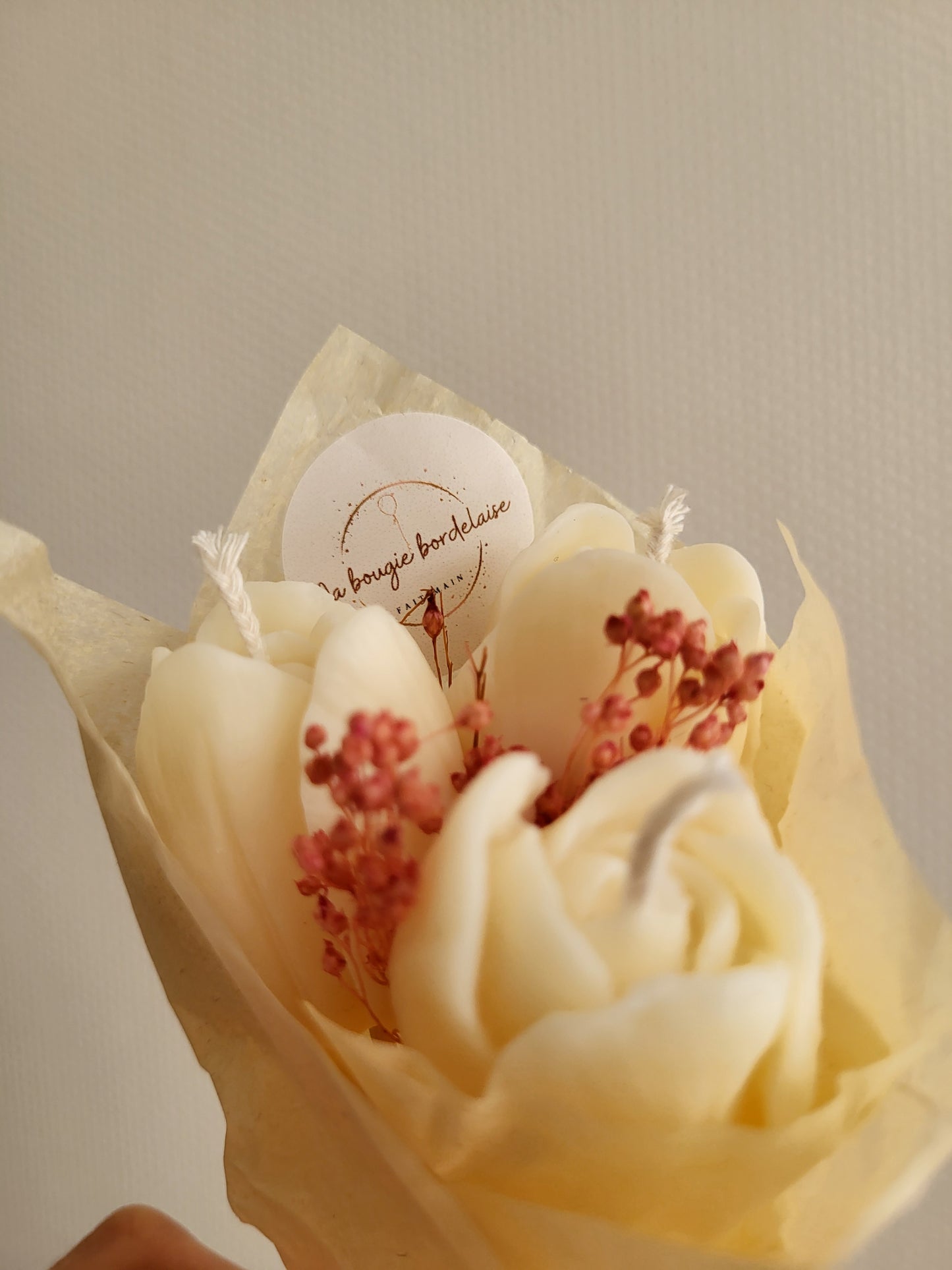 Bouquet bougies 3 tulipes