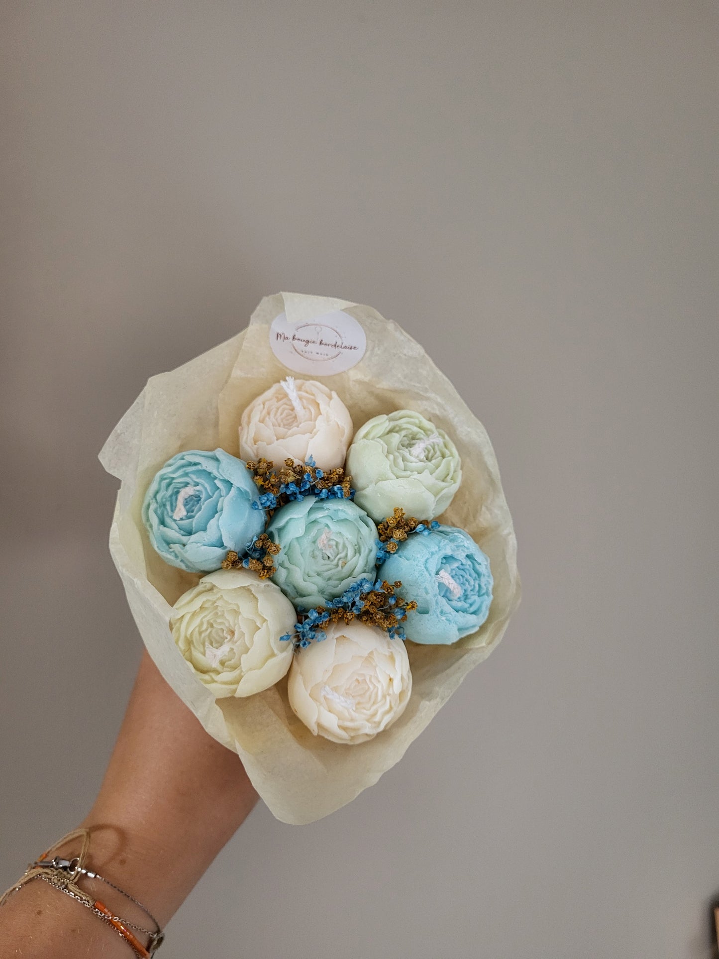 Bouquet de pivoines en bougies