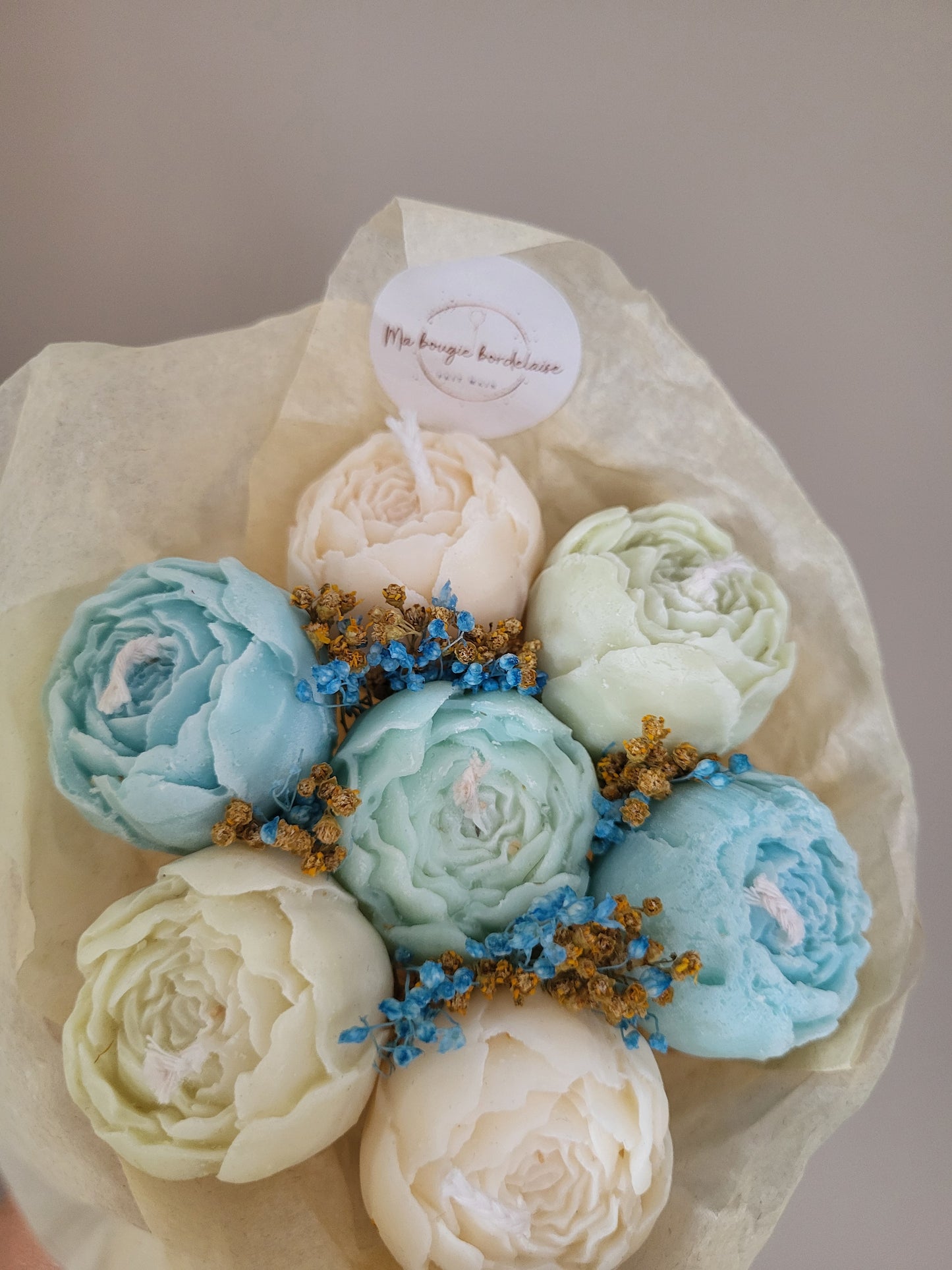 Bouquet de pivoines en bougies