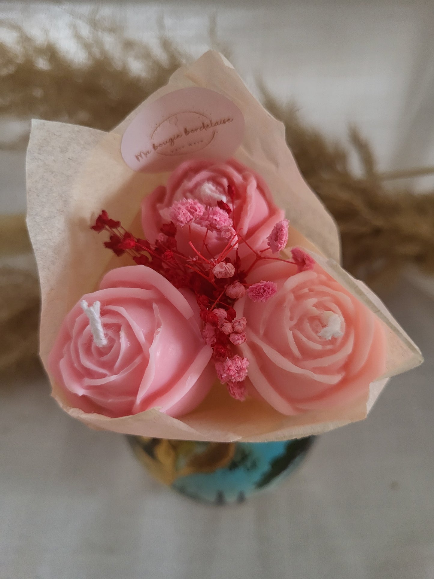 Bougie décorative - Bouquet de roses
