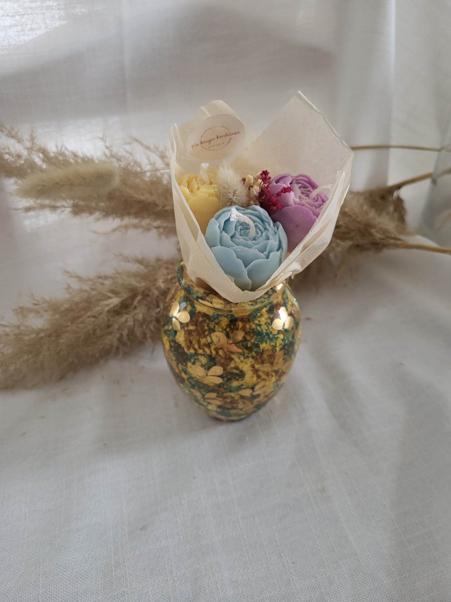 Bougie décorative - Bouquet de pivoines