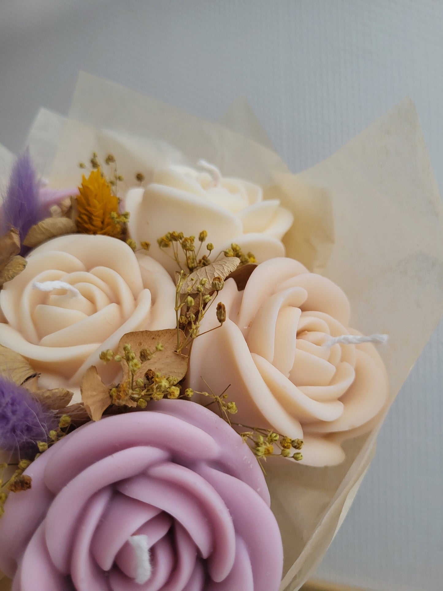 Bouquet de roses en bougies