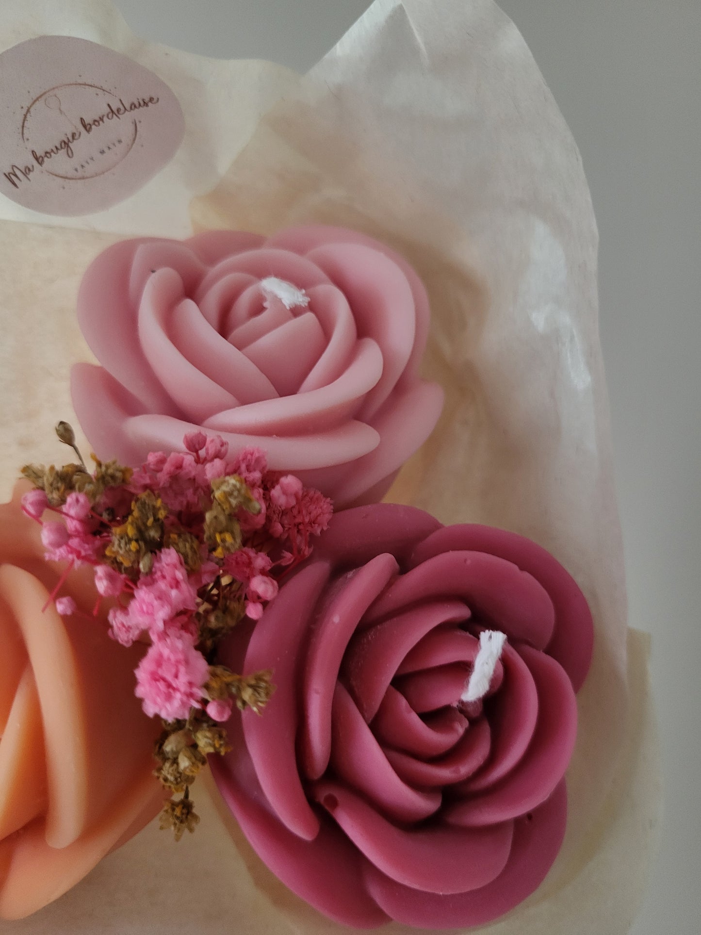 Bougie décorative - Bouquet de roses