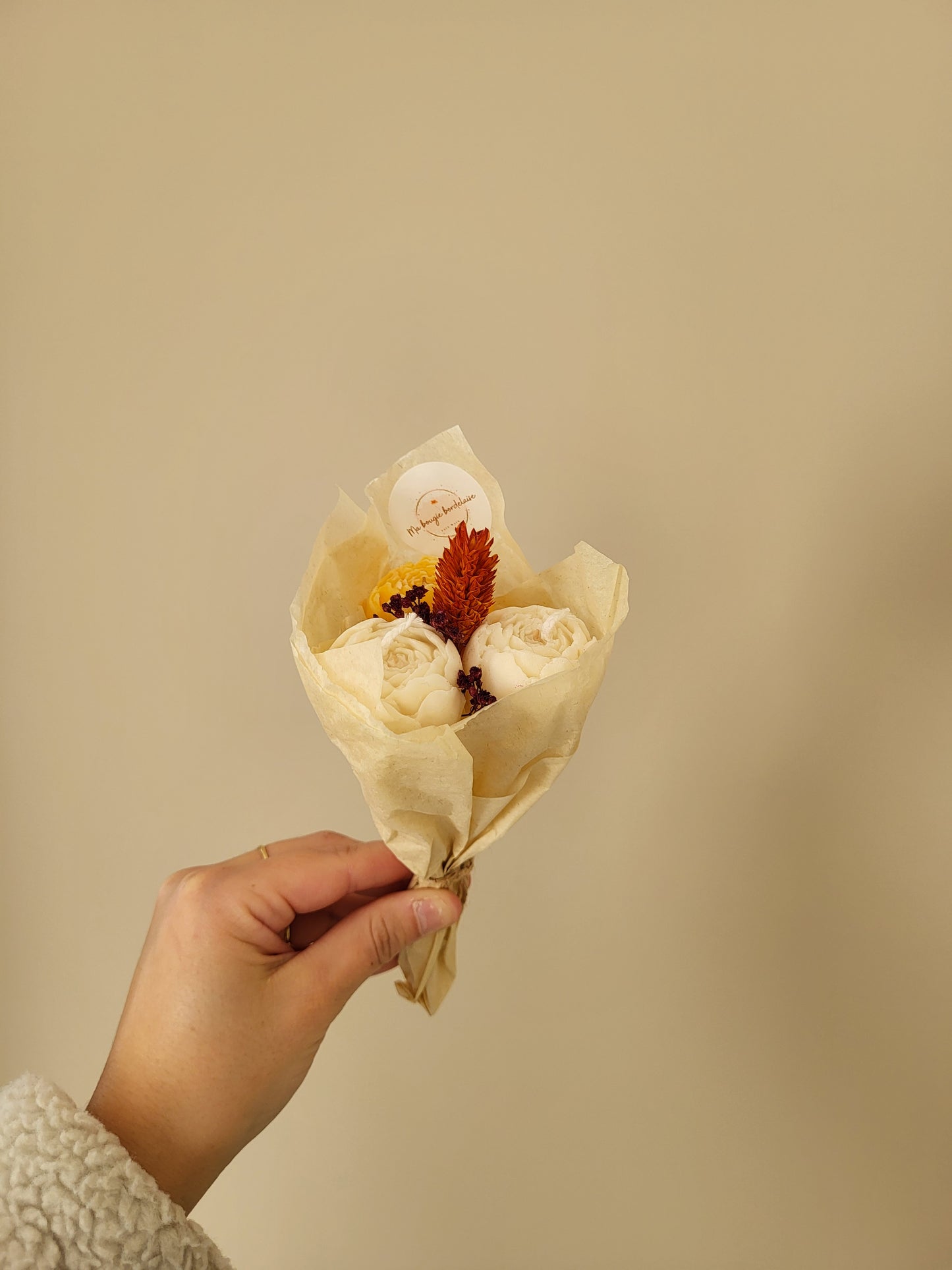 Bouquet de pivoines en bougie fait main