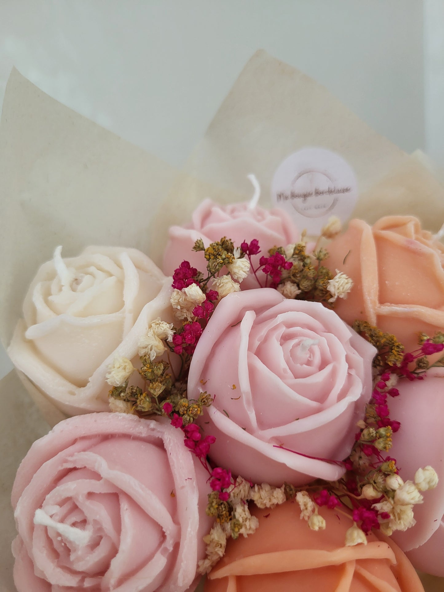 Bouquet de roses en bougies