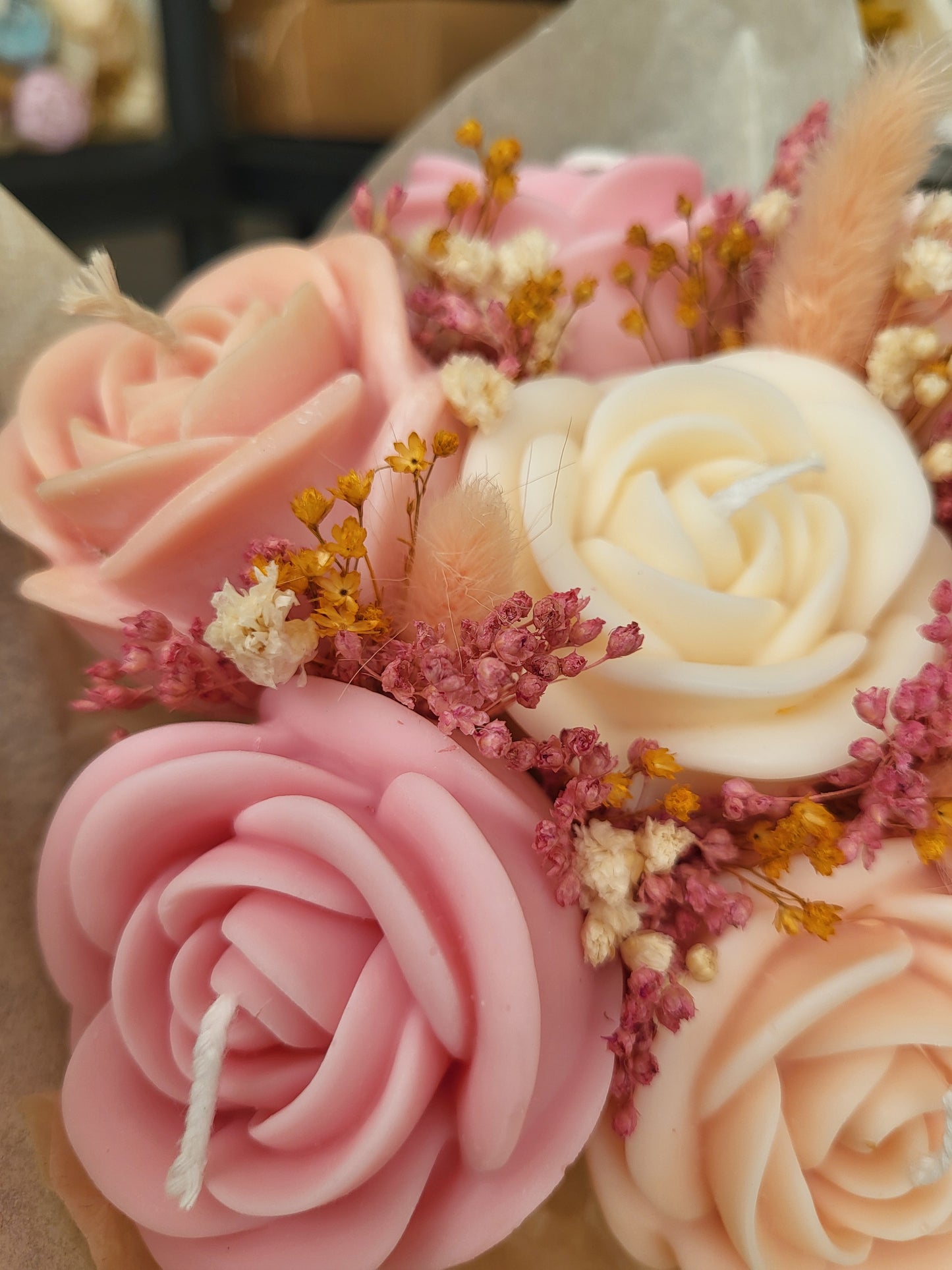 Bouquet de roses en bougies