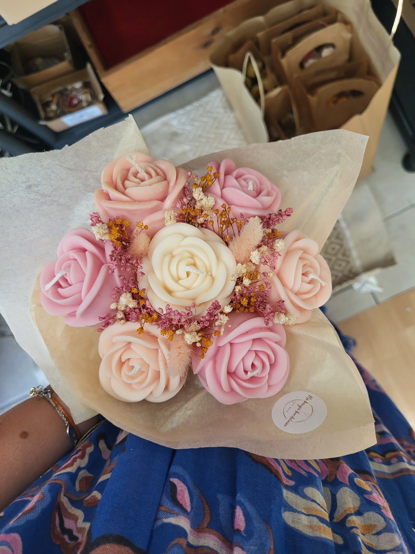 Bouquet de roses en bougies