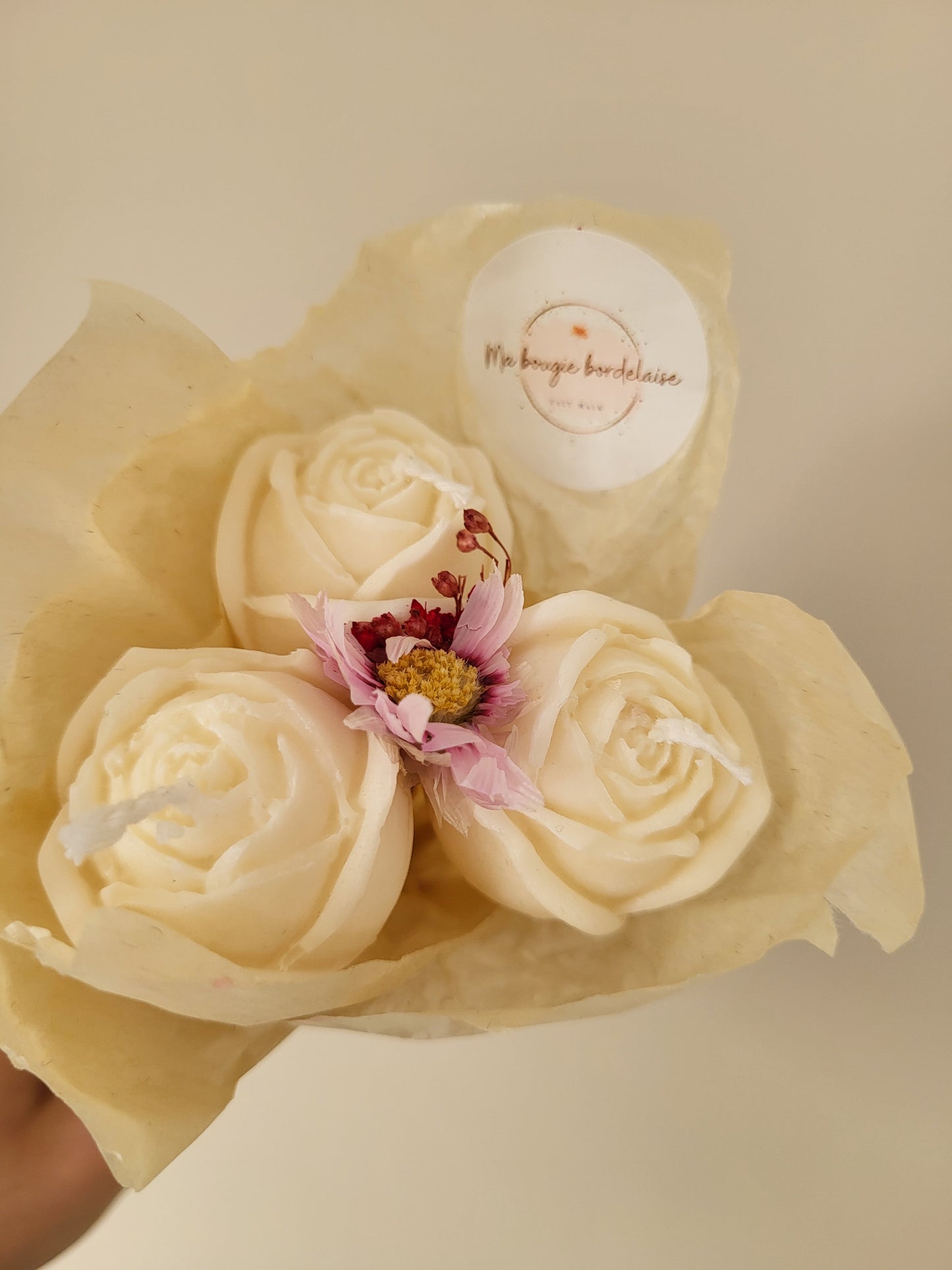 Bougie décorative - Bouquet de roses