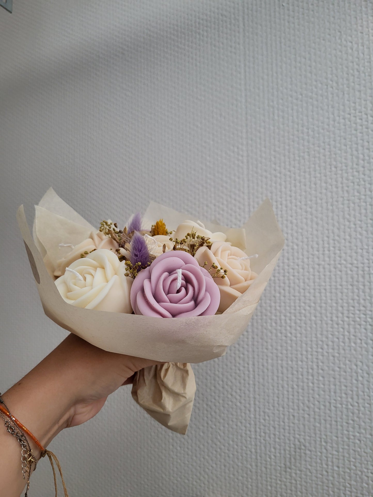 Bouquet de roses en bougies