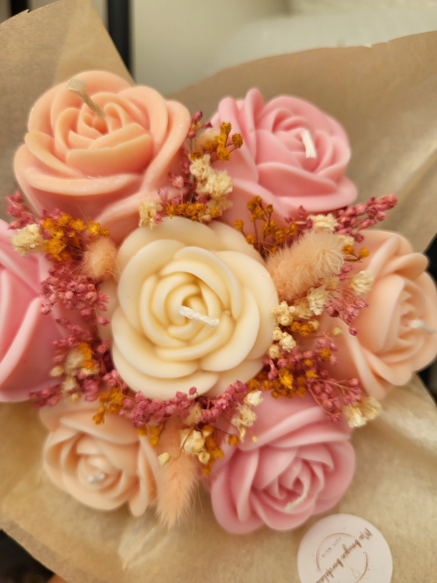 Bouquet de roses en bougies