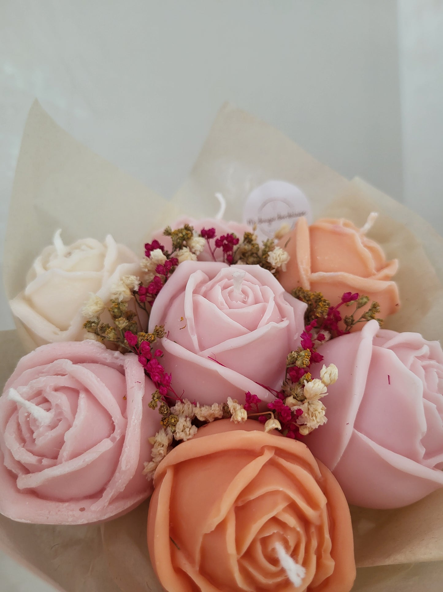 Bouquet de roses en bougies