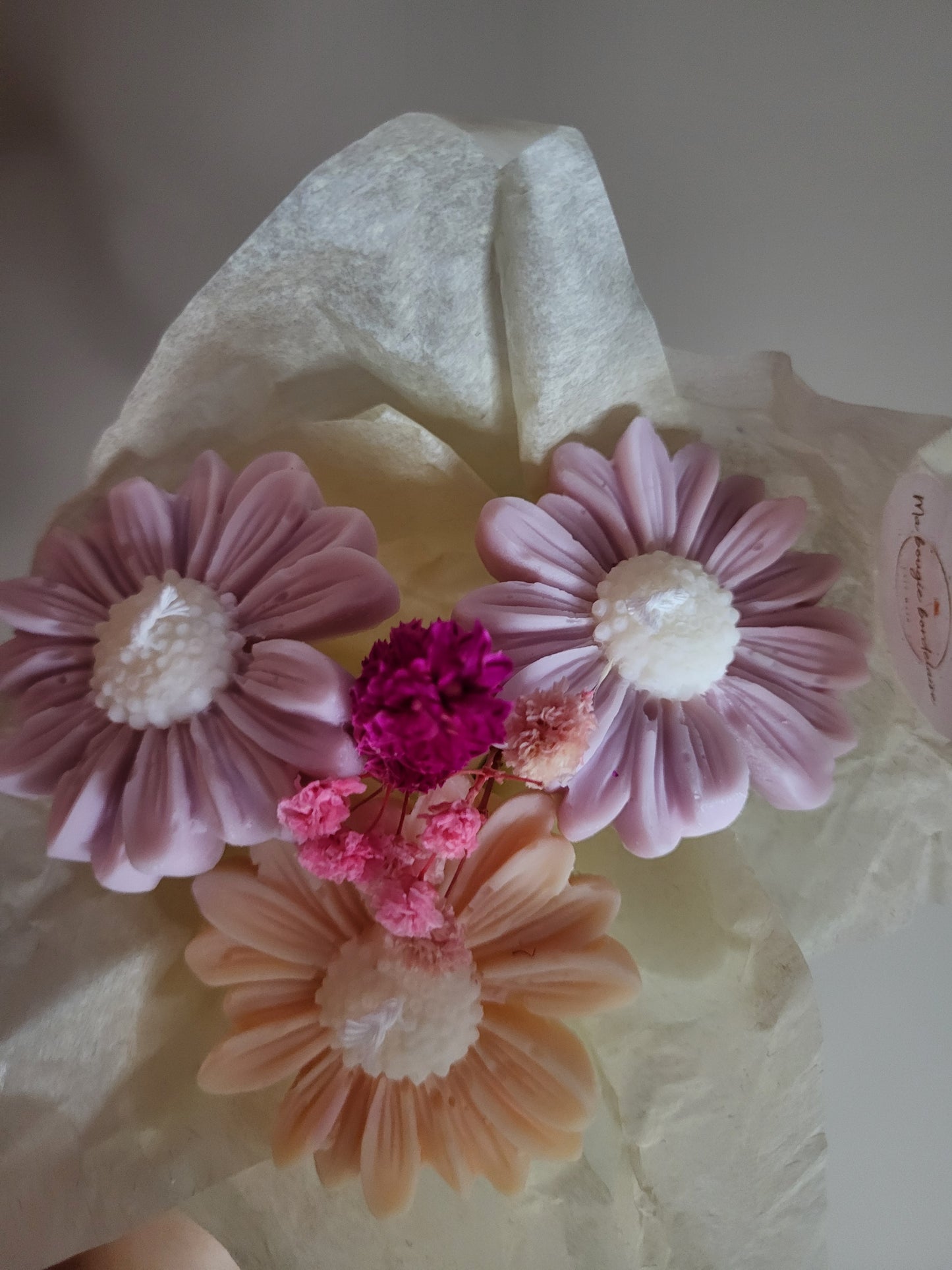 Bougie décorative - Bouquet de marguerites
