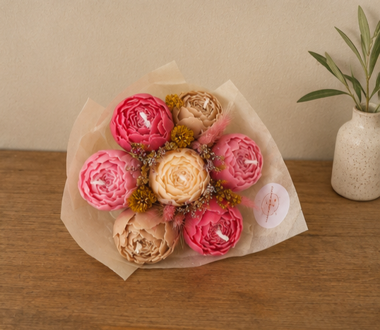 Bouquet de pivoines en bougies - Lundi