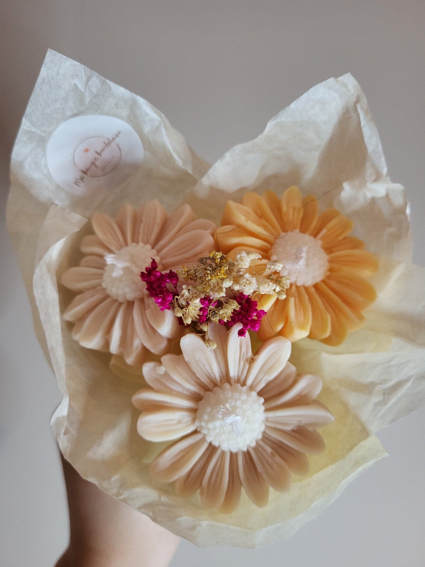 Bougie décorative - Bouquet de marguerites