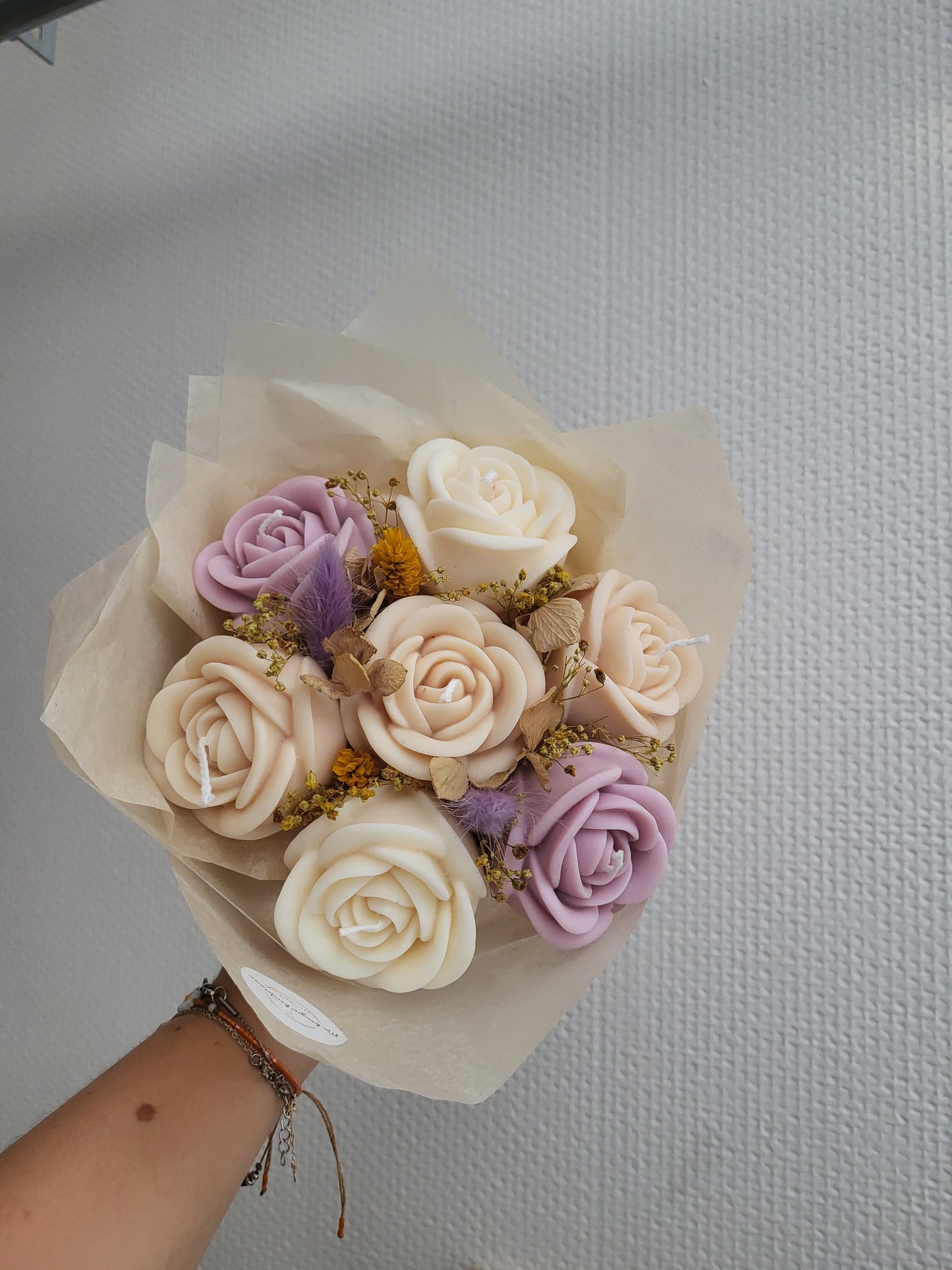 Bouquet de roses en bougies