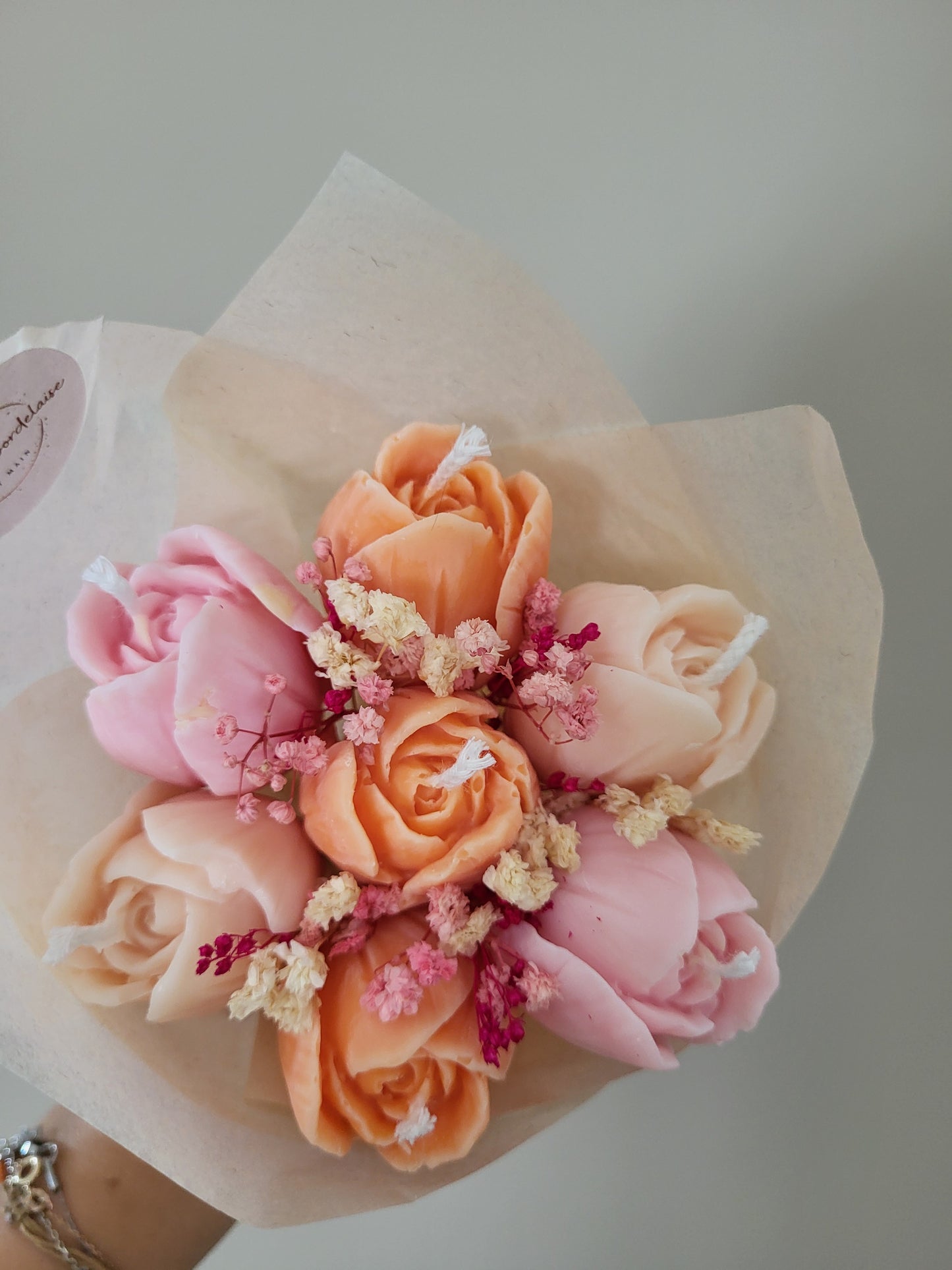Bouquet bougies 7 tulipes