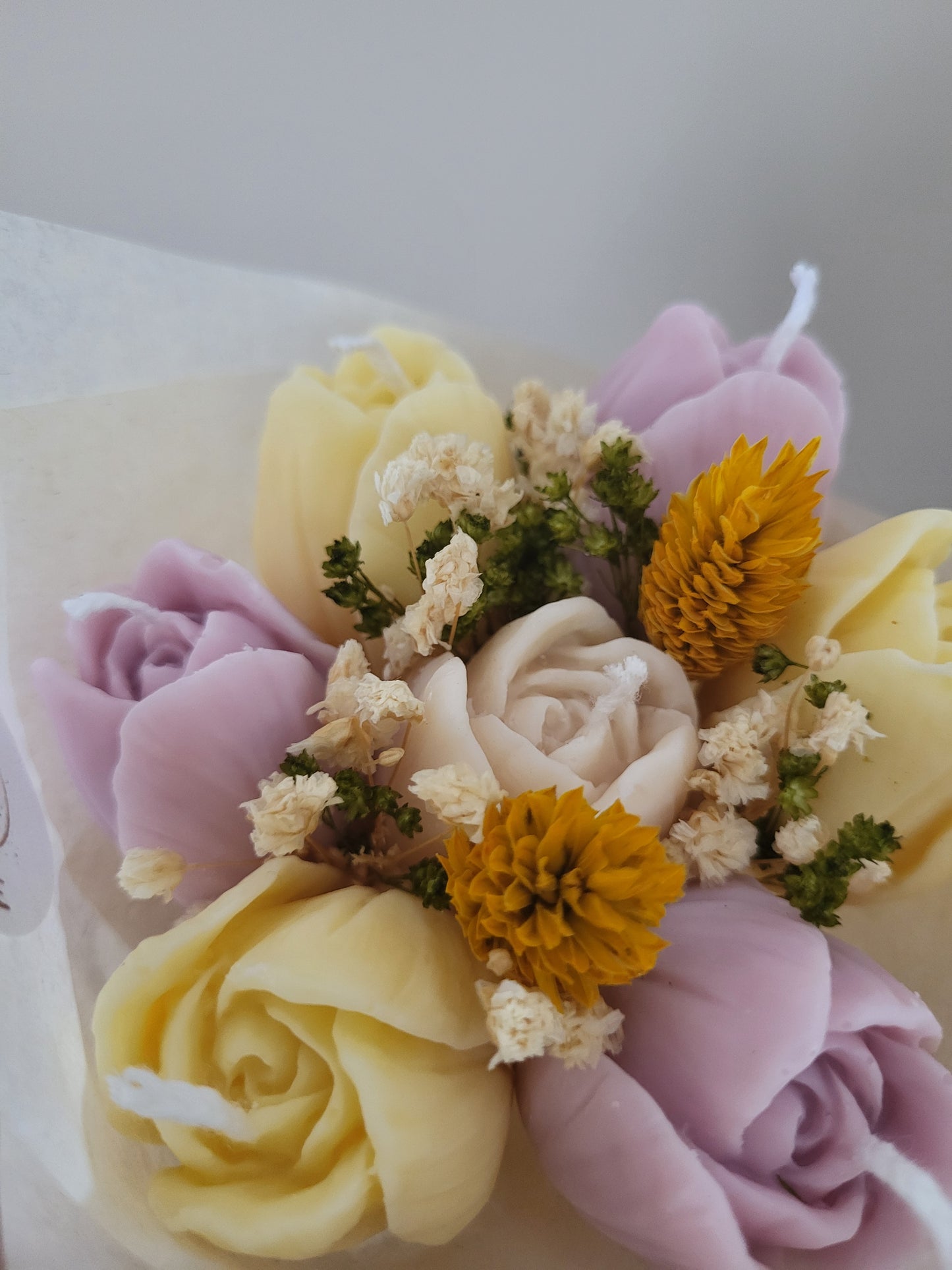 Bouquet bougies 7 tulipes