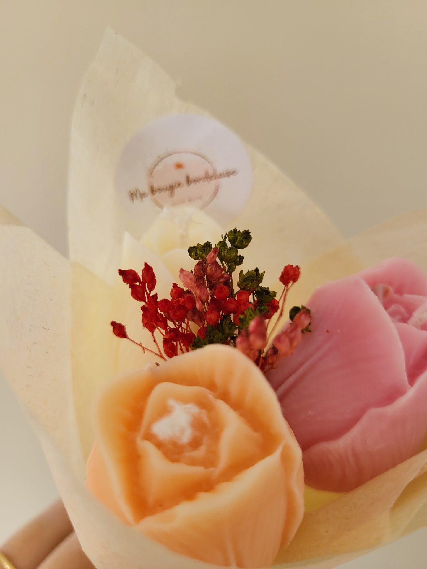 Bougie décorative - Bouquet de tulipes artisanales