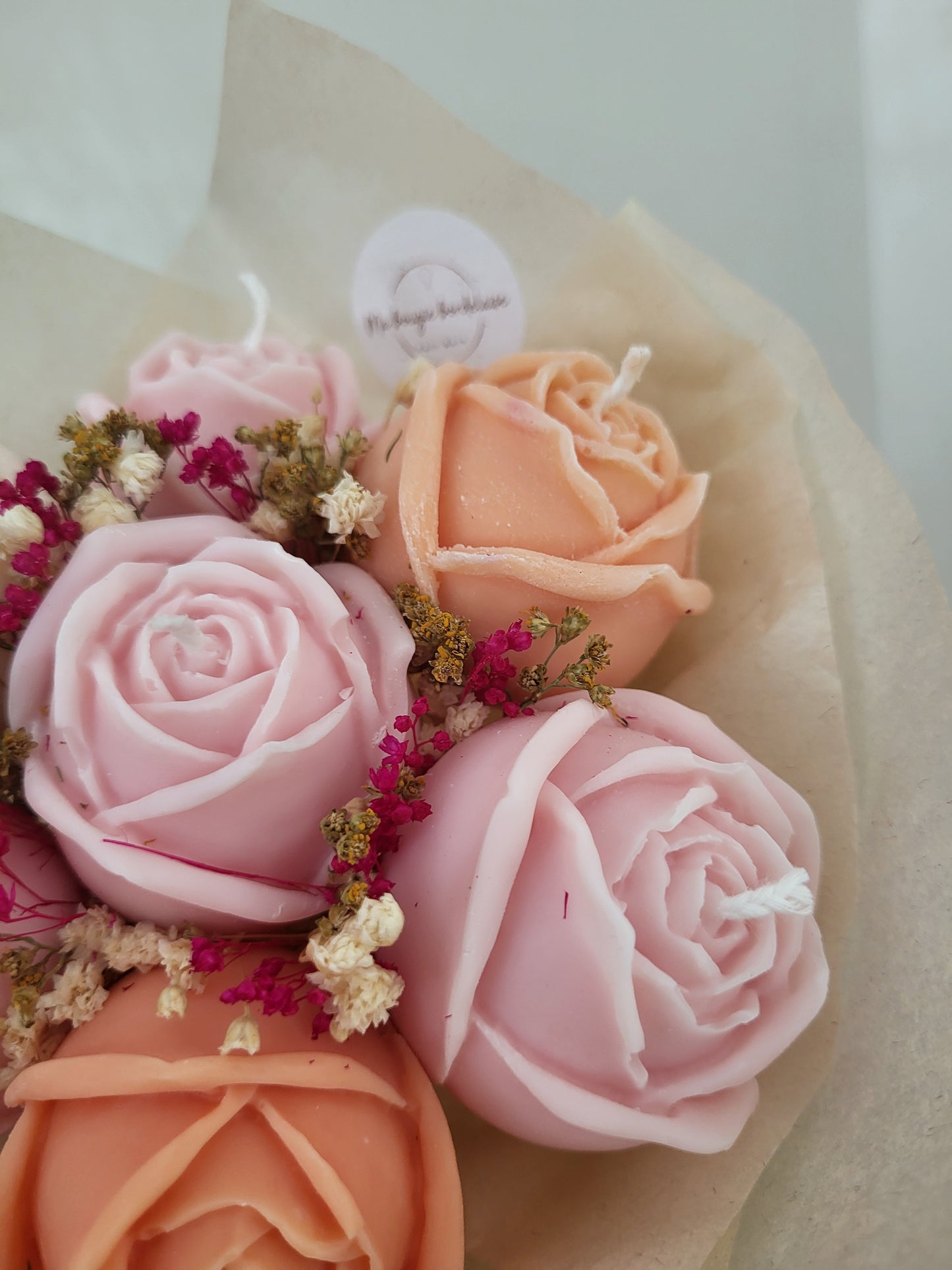 Bouquet de roses en bougies
