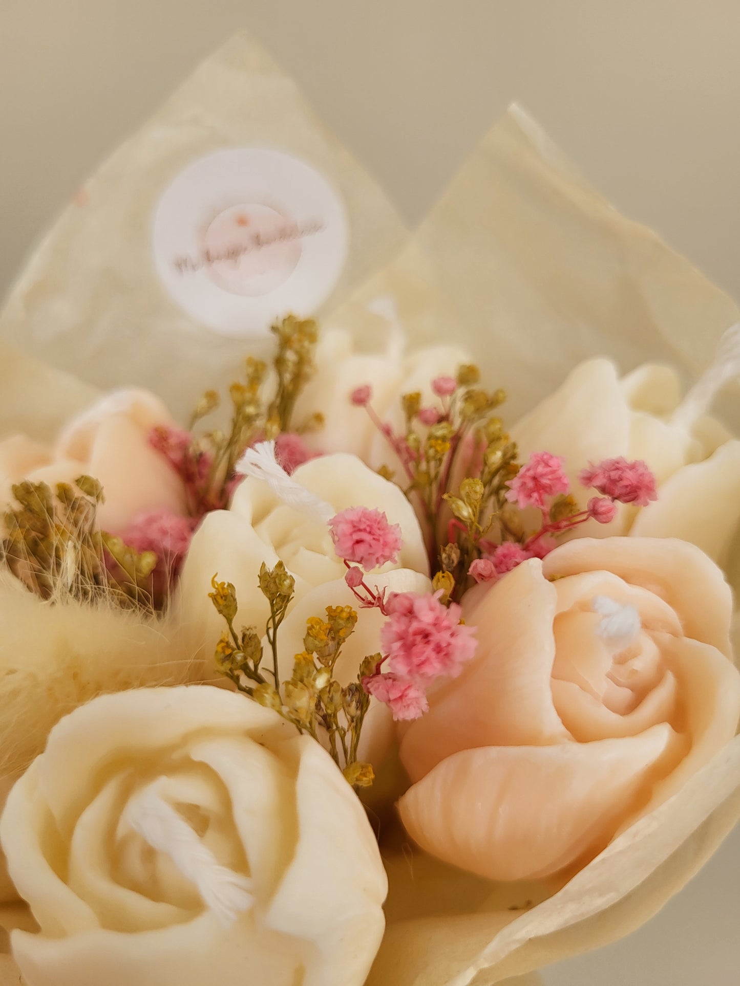 Bouquet de 7 tulipes en bougies - taille S (pastel)