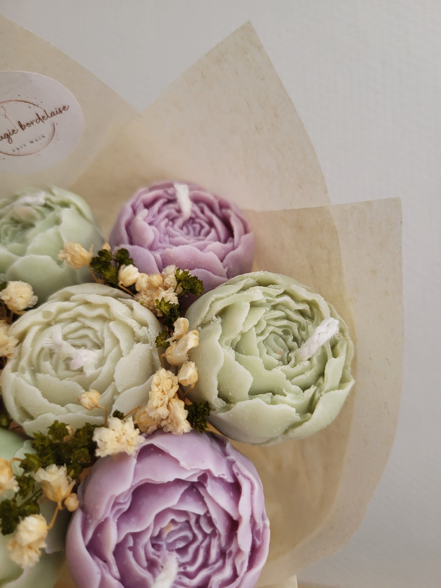 Bouquet de pivoines en bougies