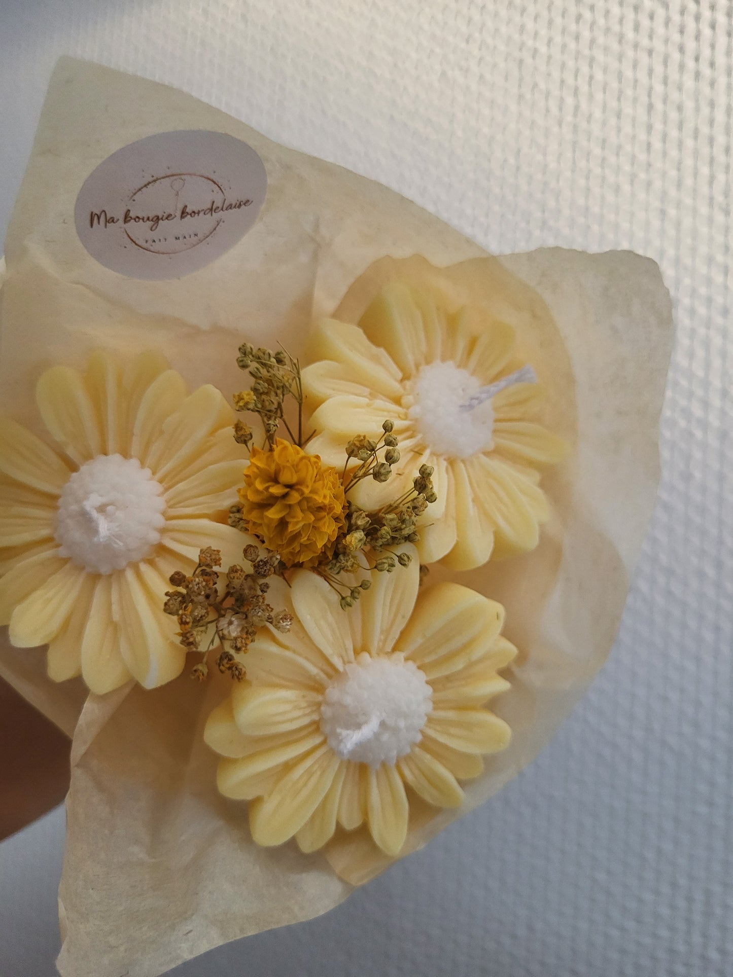 Bouquet en bougie 3 marguerites