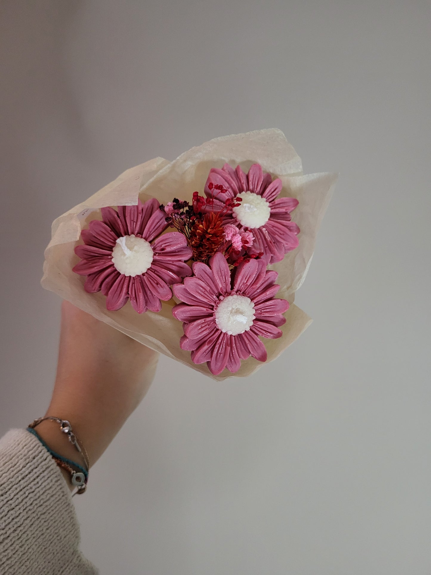 Bougie décorative - Bouquet de marguerites