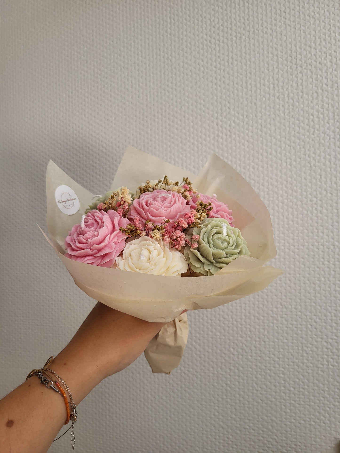 Bouquet de pivoines en bougies